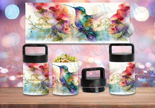 Insulated Food Jar 13oz. Watercolor Hummingbird