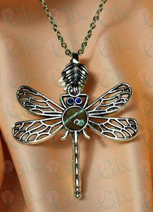 Metal Dragonfly With Resin pendant