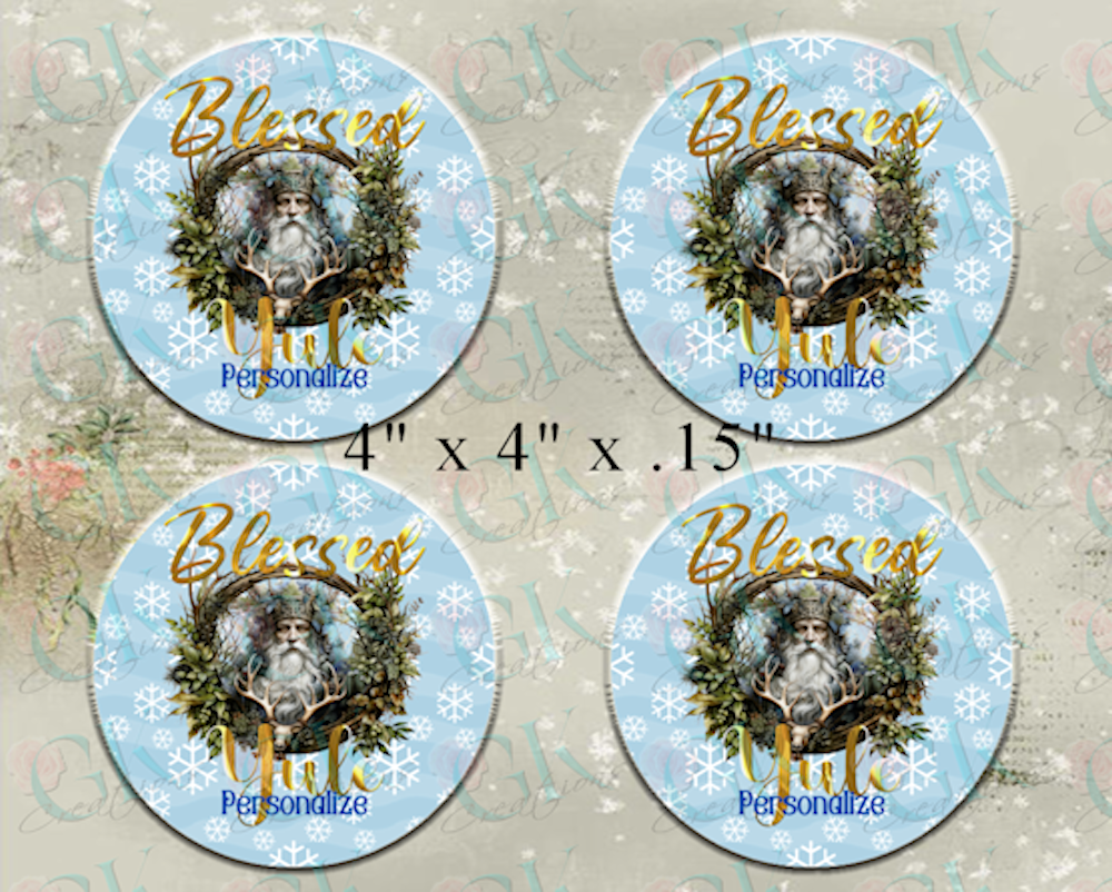 Coaster Set, Blessed Yule King