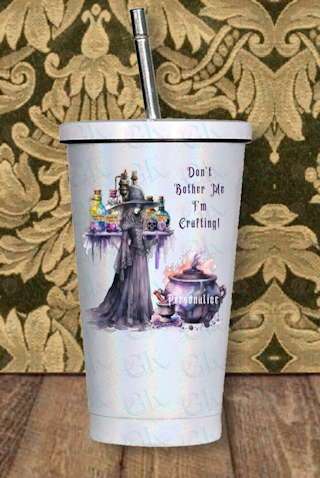 16oz. Sparkle Cup With Straw, Don't Bother Me, I'm Crafting