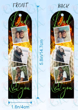 Bookmarks, Flaming golf Ball Father's Day Photo Collage