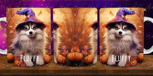 Coffee Mugs, Halloween Dogs Full Wrap