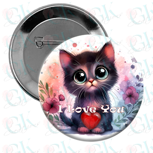 Love You Kitty Magnet or Pinback