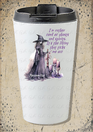 16oz Stainless Steel Travel Tumbler, I'm Rather Fond Of Ghosts...