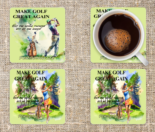 Coaster Set, Make Golf Great Again