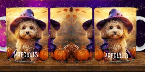 Coffee Mugs, Halloween Dogs Full Wrap