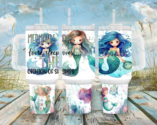 40oz Stainless Steel Tumbler, Mermaids Don't Lose Sleep...