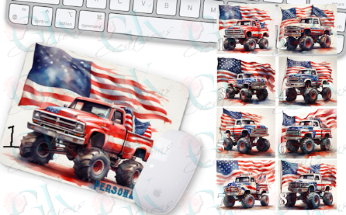 Mouse Pads, Patriotic Monster Truck
