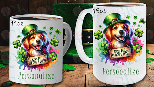 Coffee Mugs, Kiss Me, My Dog is Irish