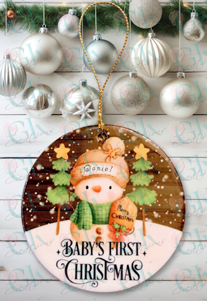 Baby's first best sale christmas snowman ornament