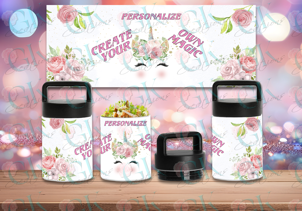 Insulated Food Jar 13oz. Pink Unicorn