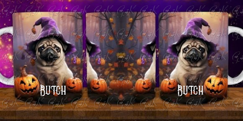Coffee Mugs, Halloween Dogs Full Wrap