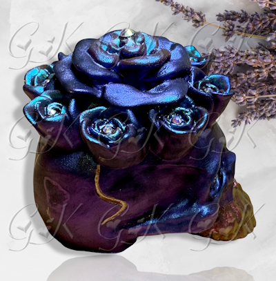 Skull With Roses, Resin