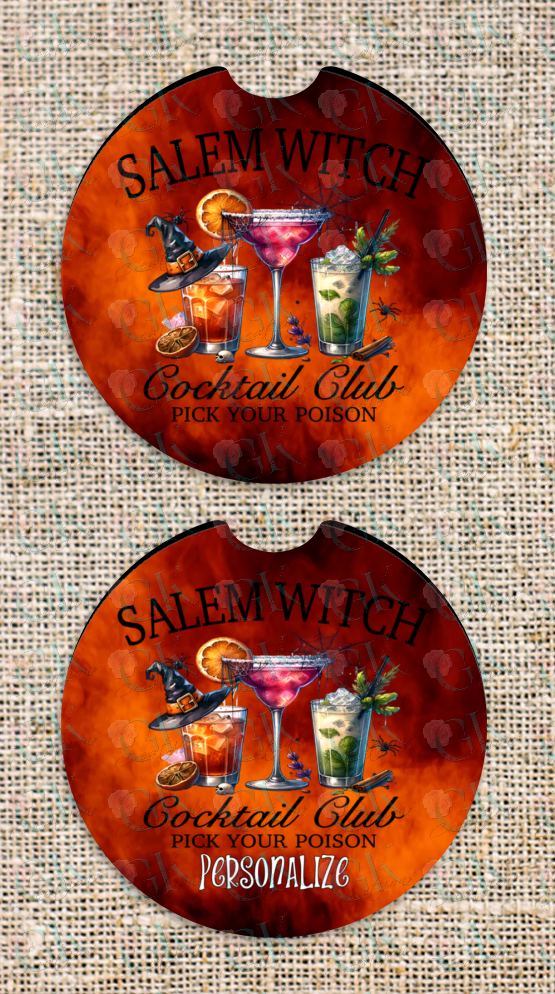 Coaster Set, Salem Witch Cocktail Club