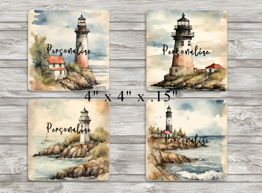 Coaster Set, Shabby Chic Seaside
