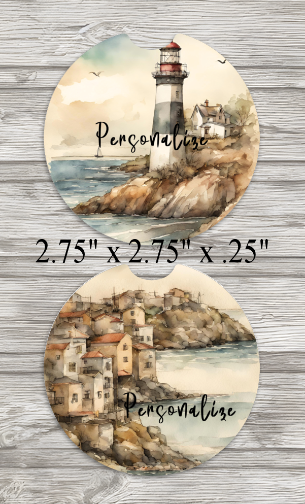 Coaster Set, Shabby Chic Seaside