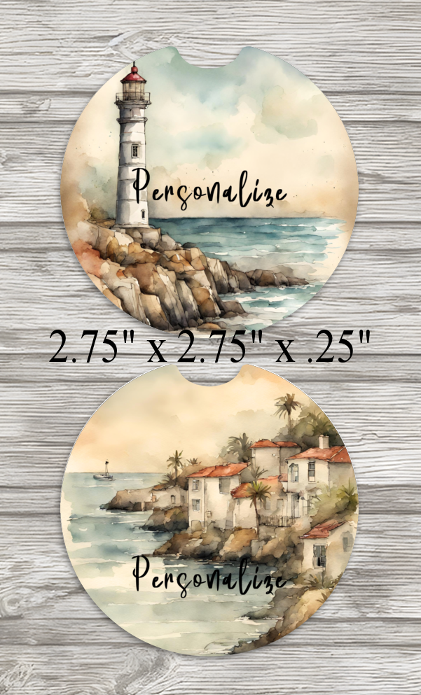 Coaster Set, Shabby Chic Seaside