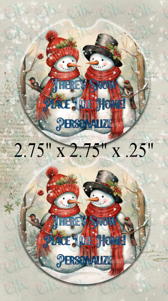 Coaster Set, Winter Snowmen