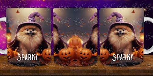 Coffee Mugs, Halloween Dogs Full Wrap