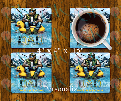 Coaster Set, Sasquatch Dad Myth Legend