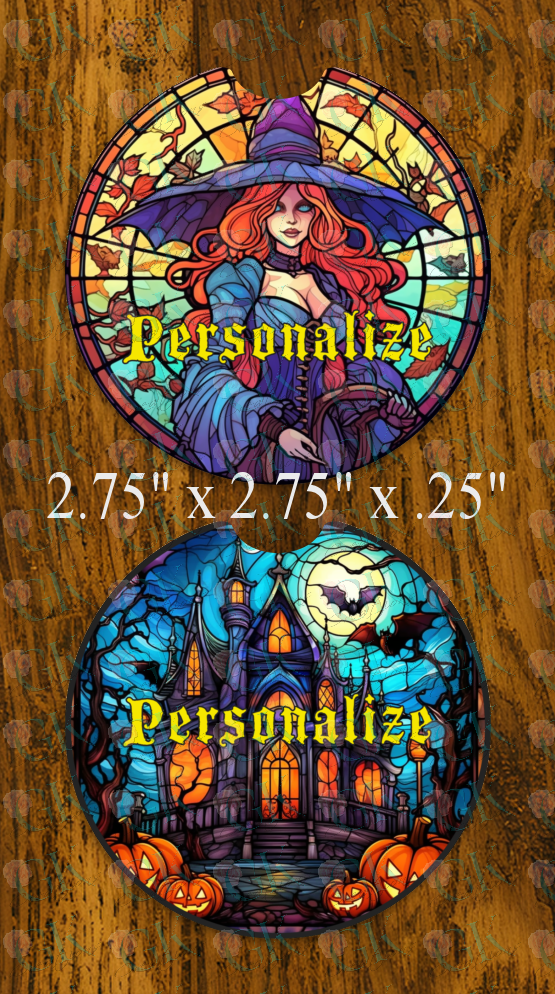 Coaster Set, Stained Glass Halloween 2
