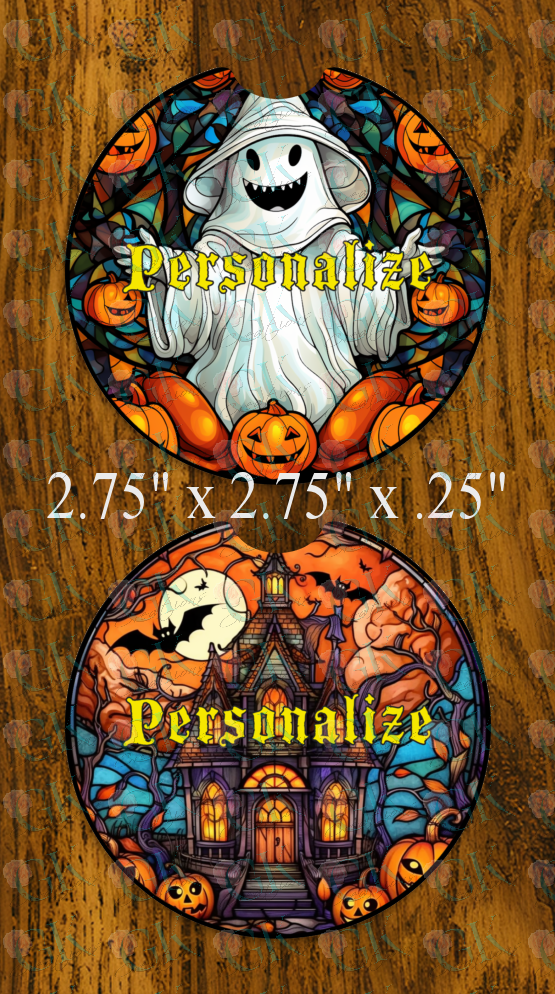 Coaster Set, Stained Glass Halloween 1