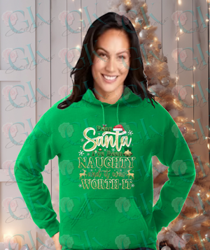 Adult Unisex Heavy Weight Hoodie, Dear Santa Naughty