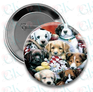 Puppy Menagerie Magnet or Pinback Button