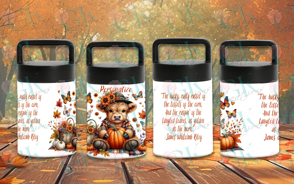 Insulated Food Jar 13oz. Fall Highland Cow