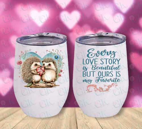 Stemless Cup, Hedgehog Love