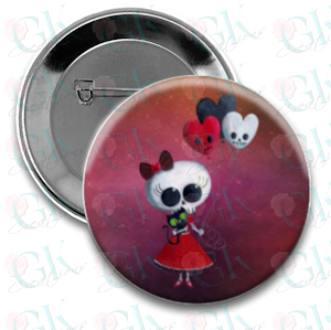 Miss Death Valentine Magnet or Pinback Button