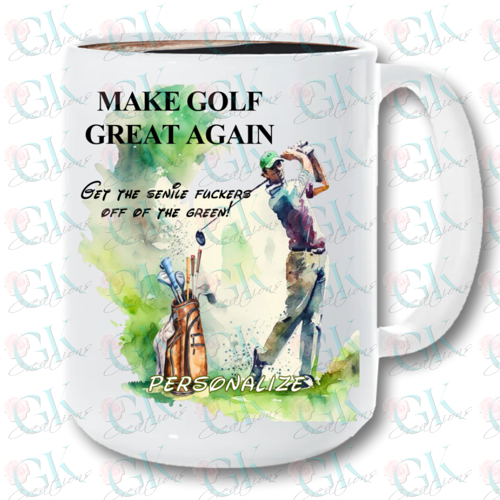 Coffee Mugs 15oz, Make Golf Great Again