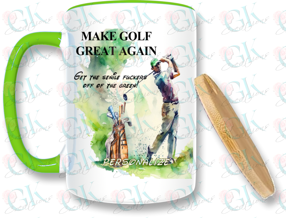 Coffee Mugs 15oz, Make Golf Great Again