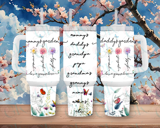 40oz Stainless Steel Tumbler,  Mommy's Garden