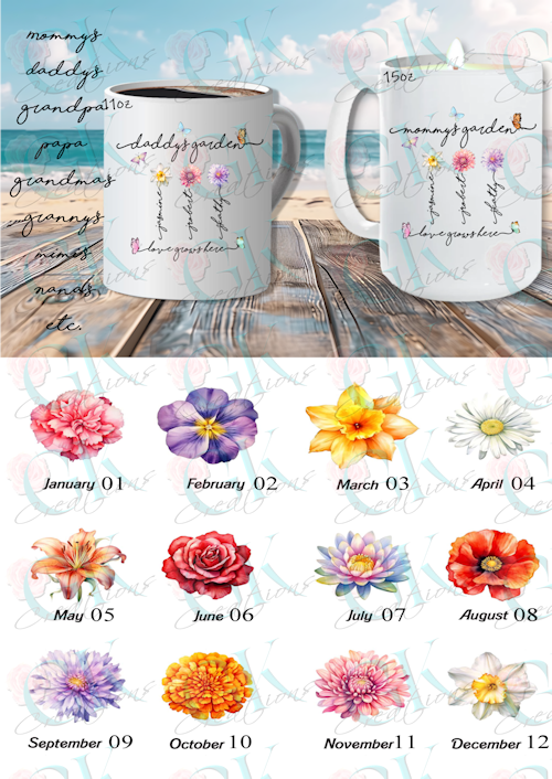 Coffee Mugs, Mommy's Garden