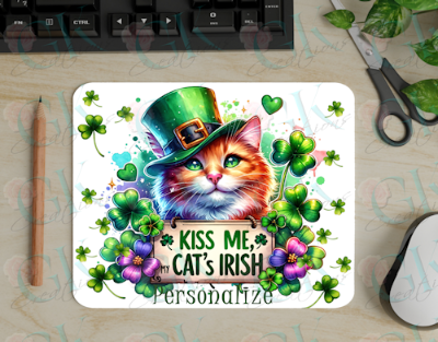 Mouse Pads, Kiss Me My Cats Irish