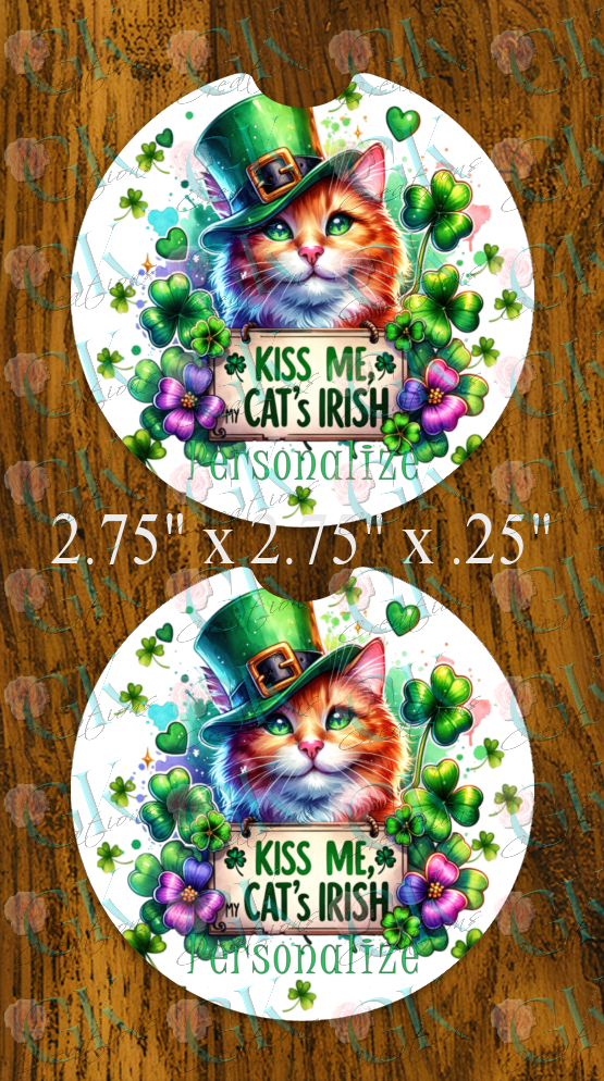 Coaster Set, Kiss Me My Cats Irish