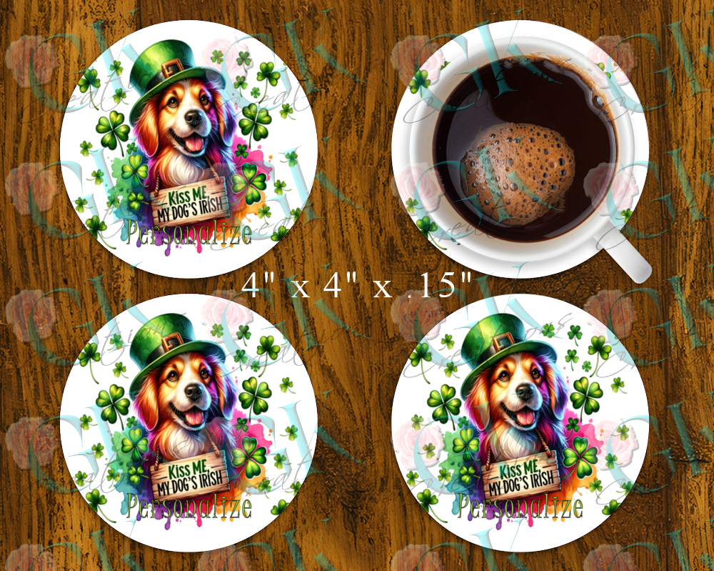 Coaster Set, Kiss Me My Dogs Irish