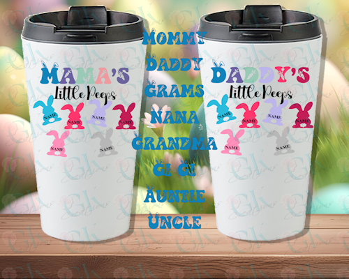 16oz Stainless Steel Travel Tumbler, Little Peeps