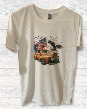 Polyester T-Shirt, Patriotic Truck