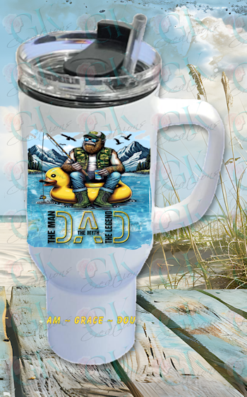 40oz Stainless Steel Tumbler, Sasquatch Dad Man Myth Legend