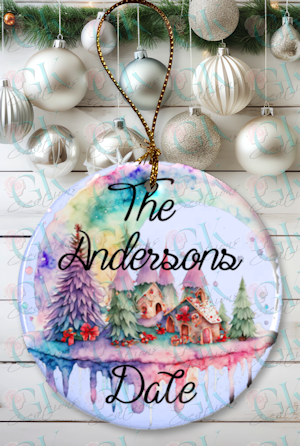 Ornament, Watercolor Village