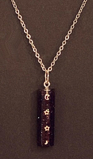 Faceted Cylinder Resin Necklace