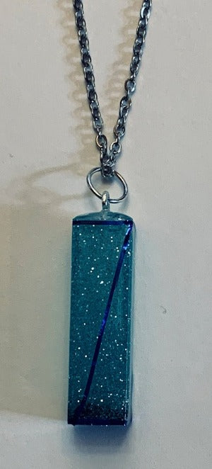 Tall Box Pendant with Hematite