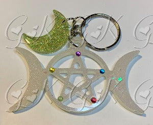 Triple Moon Keychain