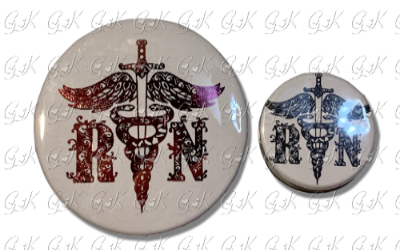 RN Caduceus Mandala Magnet or Pinback Button