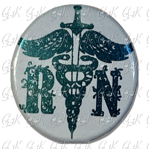 RN Caduceus Mandala Magnet or Pinback Button