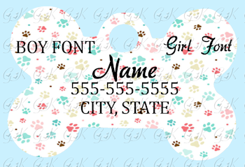 Pet Tag, Dog Bone