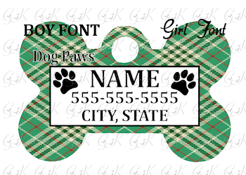 Pet Tag, Dog Bone