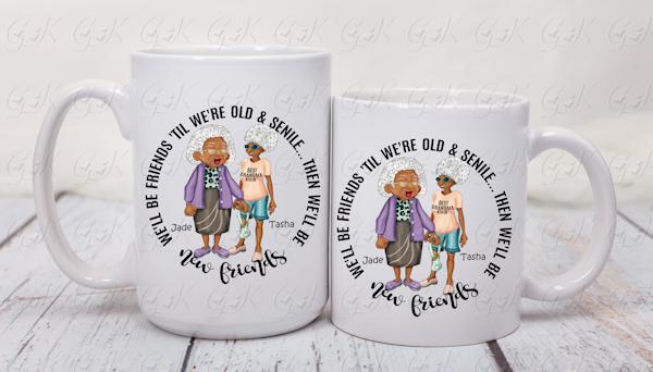 Coffee Mugs, Senile Friends